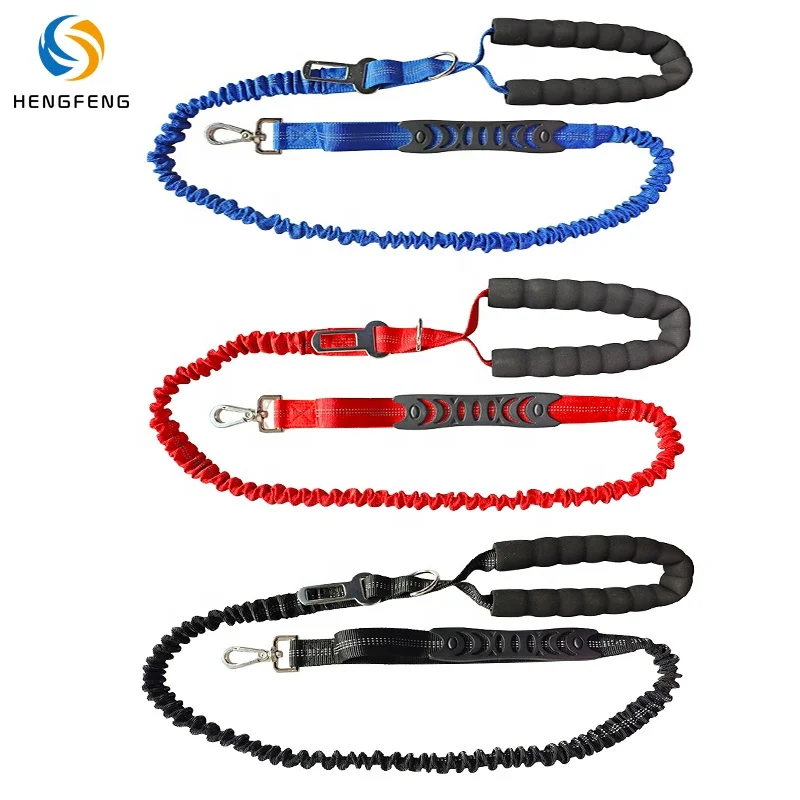 

Nylon reflective elastic webbing car safety buckle elastic jogging walking Stretch bungee dog leash, Picture shows or customized color