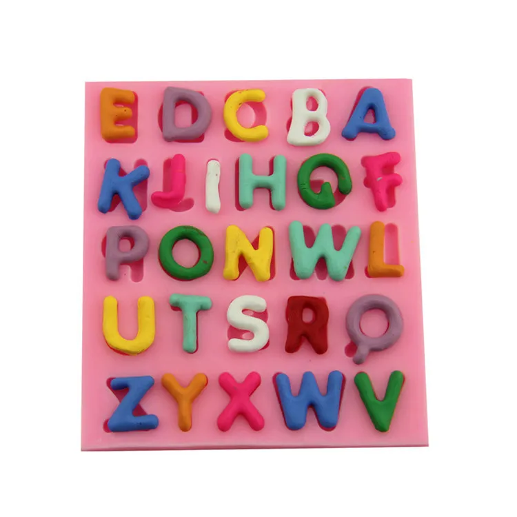 

Round 26 letter silicone baking candy mold silicone chocolate mold, Random
