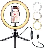 

High quality 10" Selfie Ring Light with Cellphone Holder Desktop Mini Led Camera Light for YouTube Video Live Makeup/Photography