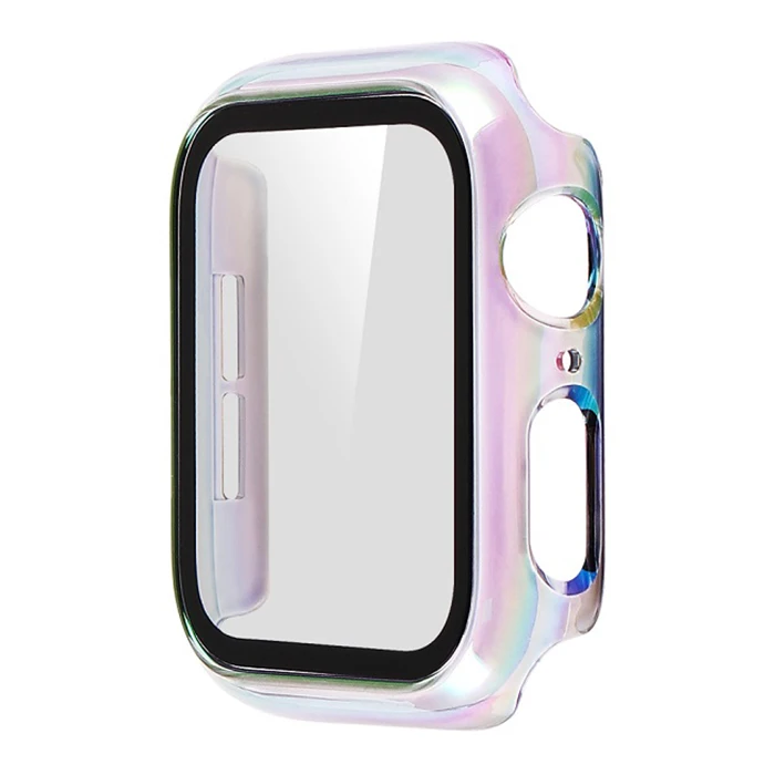 

Qidian Watch Case 38/40/42/44mm PC Electroplate Tempered Glass Protective Case Cover For Apple Watch