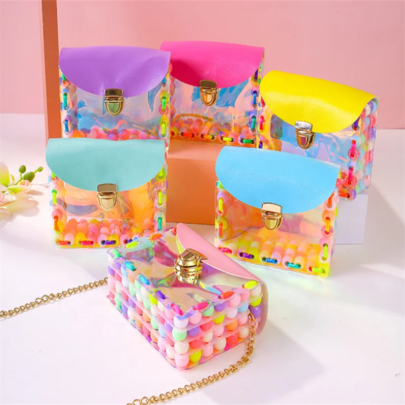 

Wholesale Creative Fashionable Kids Women Transparent Silicone Coin Mini Jelly Bag Handbag Diagonal Shoulder Bag, Picture show