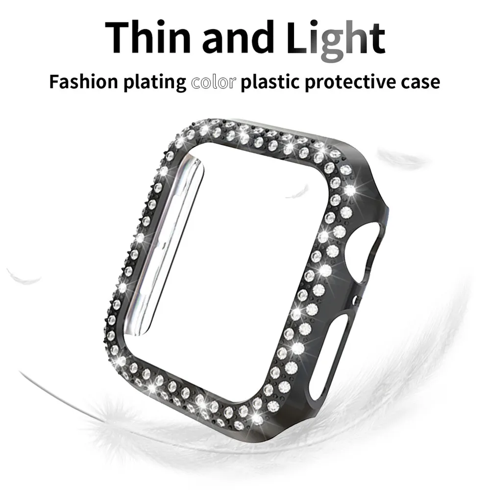 Woman Diamond Watch Case For Apple Watch 8 1 2 3 4 5 6 Se 7 Pc Armor