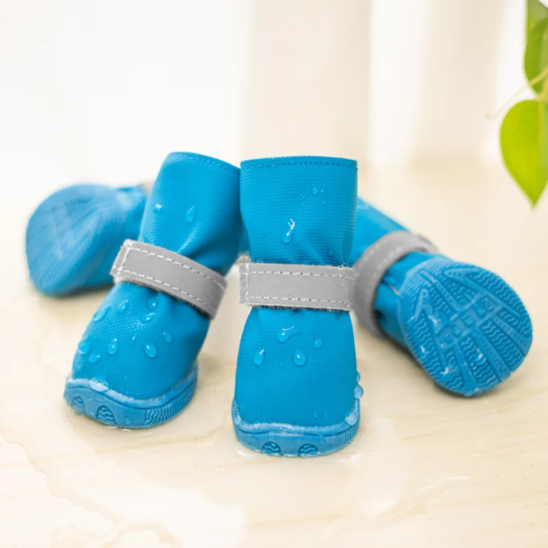

Dog shoes pet waterproof non-slip shoes medium and small dog rain boots 4 pack