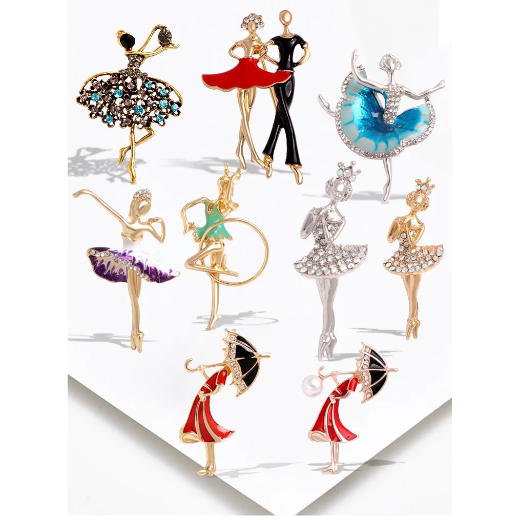 Fashion Jewelry Women Brooches Pins Dancer Brooches for Clothing