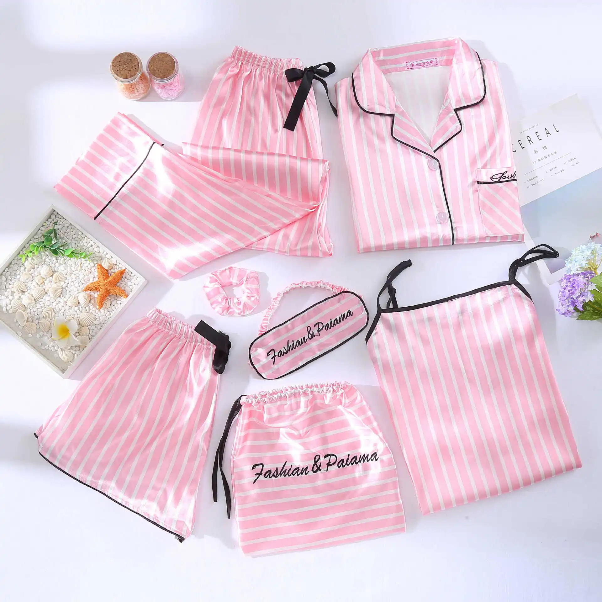 KAKAYO Sleepwear 7 Pieces Pyjama Set Women Autumn Winter Pajamas Sets Sleep  Suits Soft Sweet Cute Ni…See more KAKAYO Sleepwear 7 Pieces Pyjama Set