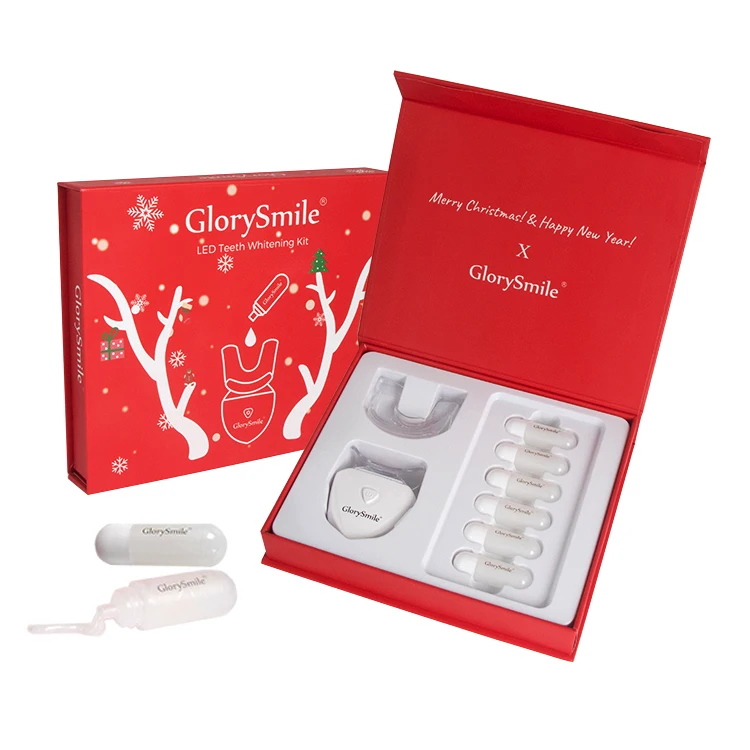 

Glorysmile Christmas Box PAP+ Non Peroxide Gel Pods Laser Timer Led Light Teeth Whitenng Kit