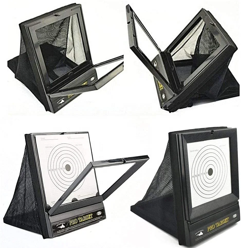 

Shooting AirSoft Targets With Trap Net Catcher , Heavy-Duty Paper Sheets , Stand and Paper Training Target for Practice