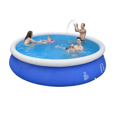 

Outdoor pool surrounded by large children's pool thickened inflatable pool, Blue