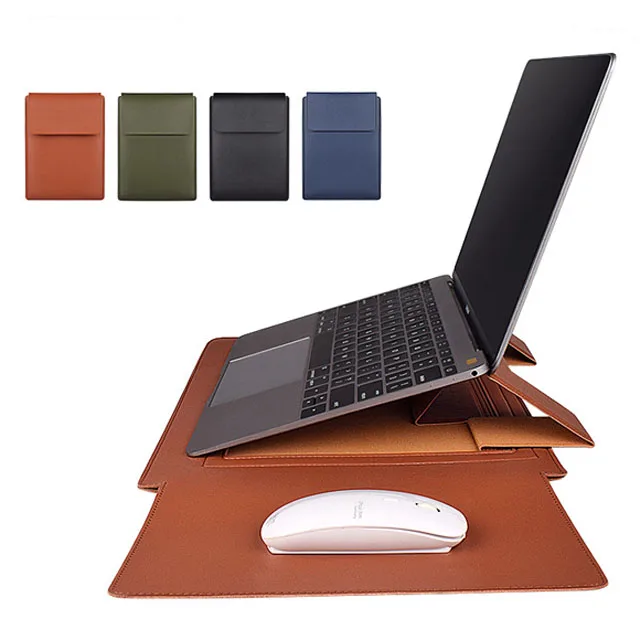 

High Quality PU Leather Laptop Sleeve Bag, 4 colors as per show