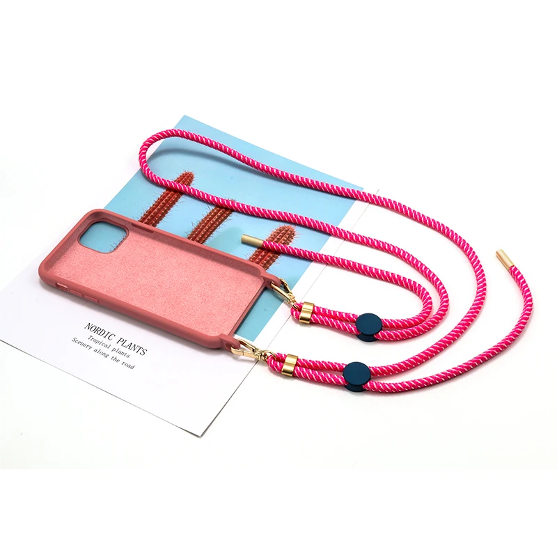 

Necklace Phone Case Transparent Shockproof TPU Case with Cord Rope Strap for iPhone
