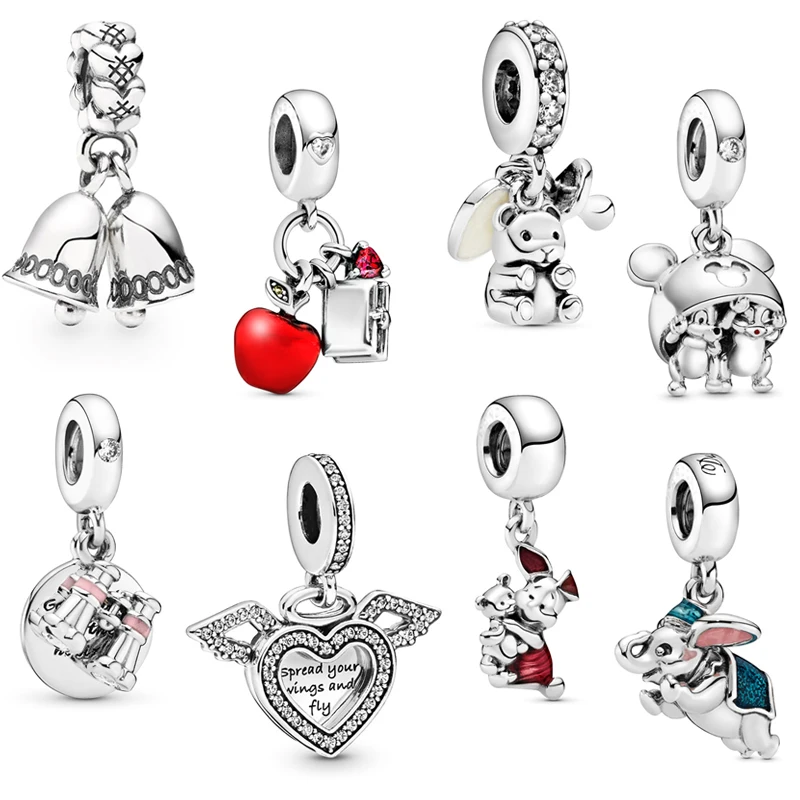 

925 Sterling Silver Bracelet DIY Angel Wing Pendant Charm Valentine's Day gift