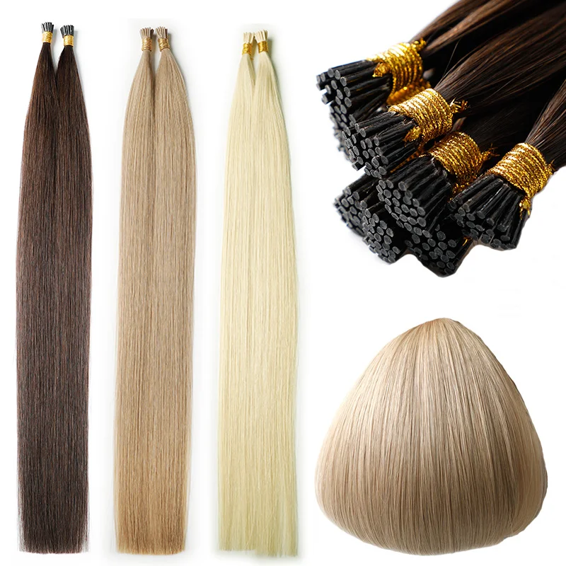 

Hot Sale Products In Usa Durable In Use 100% Keratin Tipped Peruvian Extensions Double Drawn I Tip Hair, Over 53 colors option or customized