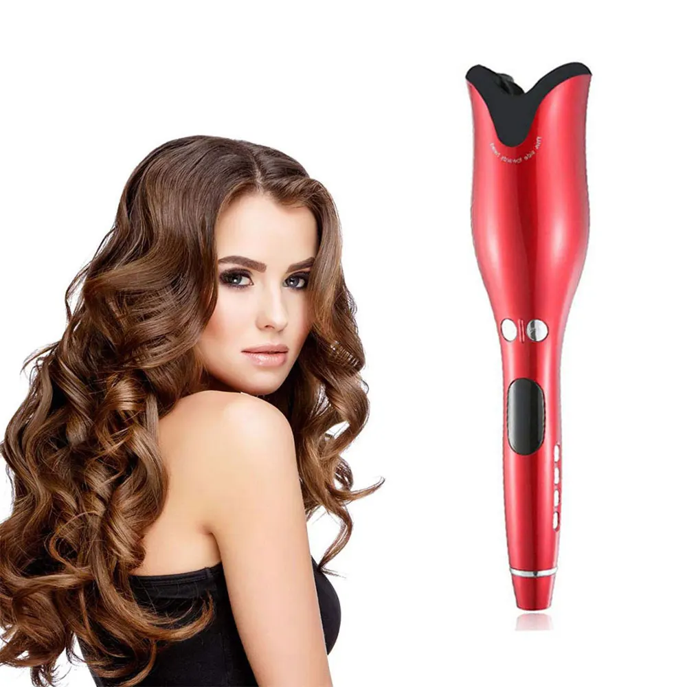 

Multi functional 2 in 1 ceramic gold curling set rose shaped automatic hair curler with low price, Red white black blue