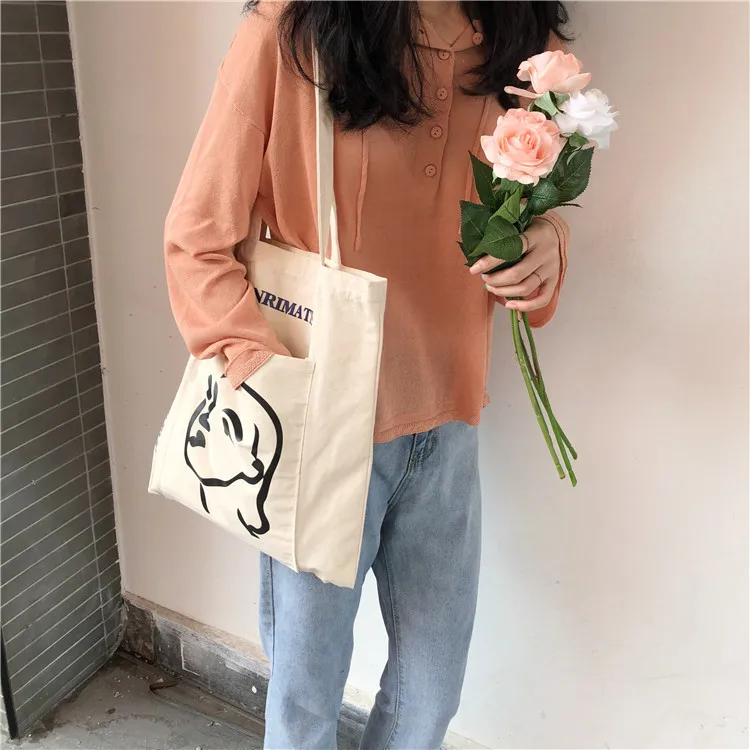 

high quality wholesale eco friendly 100% natural grocery canvas cotton tote shopping bag with pocket
