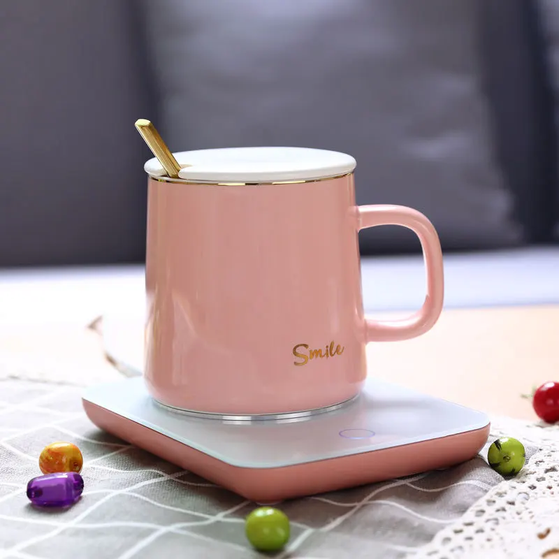 

Smart Ceramic Sublimation Coffee Cup Mugs Thermostat Cup Gift Box Constant Temperature 55 Degree Usb Electric Coffee Mug Warmer