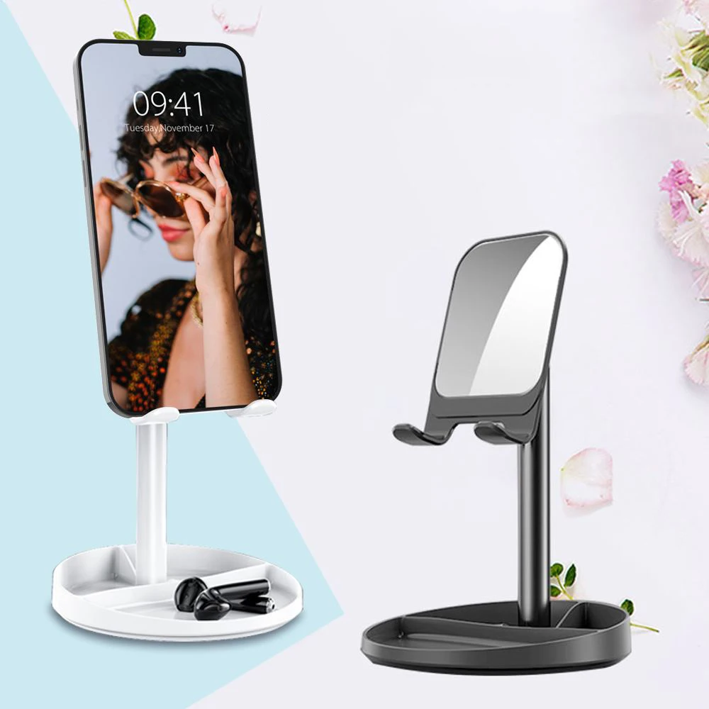 

Mobile Phone Accessories Universal Flexible Mobile Tablet Stand Tablet PC Bracket Adjustable Desk Cell Phone Holder with Mirror