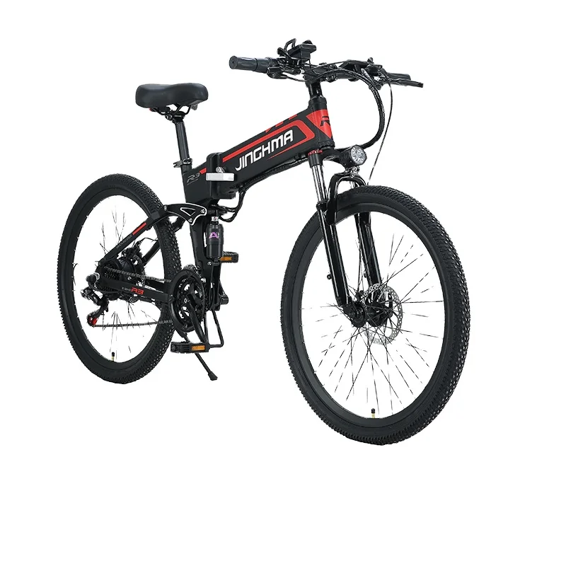

JINGHMA Wholesale 350W Brushless Motor 48V 12.8Ah Down Tube Lithium Battery 26 Inch Long Range electric Mountain Bike, As picture show