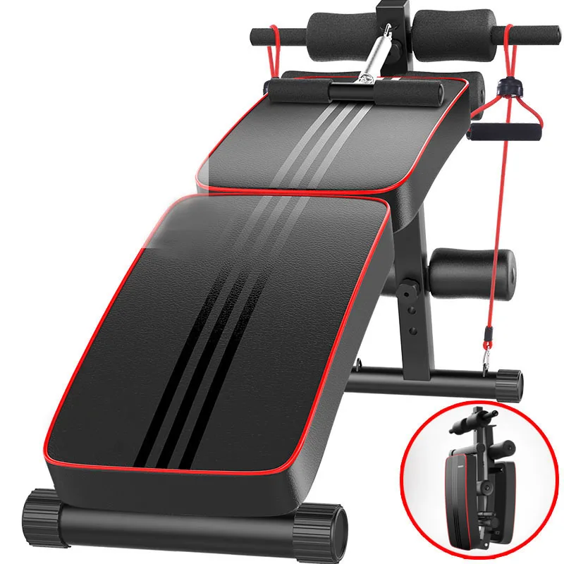 

Adjustable Sit Up Multifunctional Muscle Exercise Machine Folding Abdominal Muscle Pad Equipment Sit Up Bar Assistant, Black red