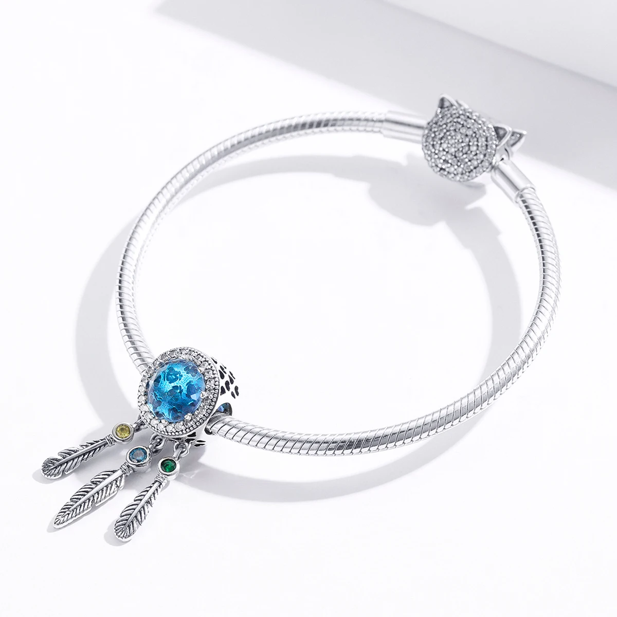 

Beautiful 925 Dreamcatcher Pendant Aquamarine Charms For Jewelry Making