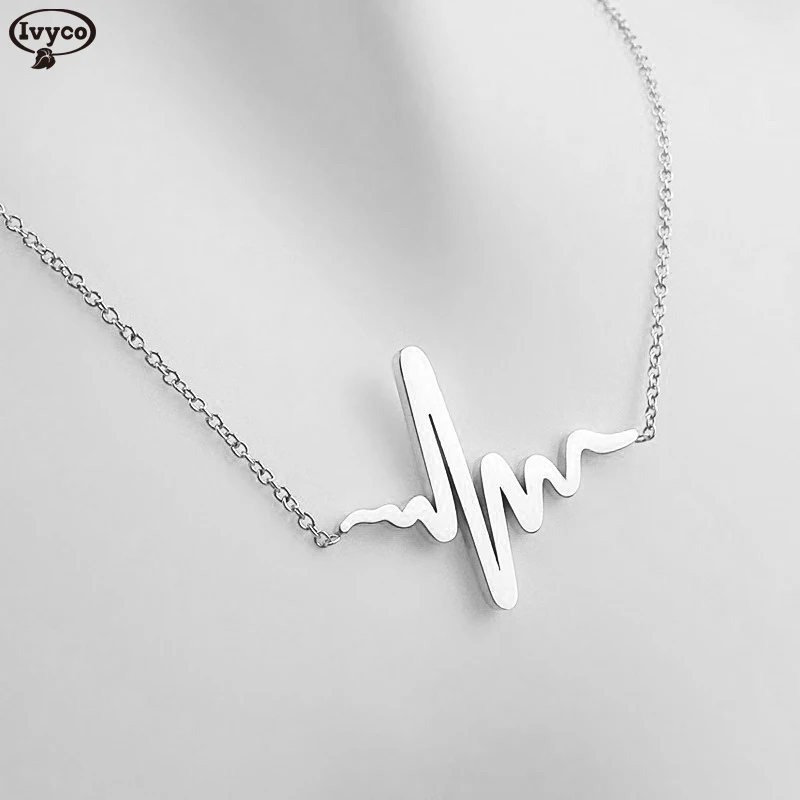 

Personality ECG Necklace Clavicle Chain necklace for couples cuban link necklace for women