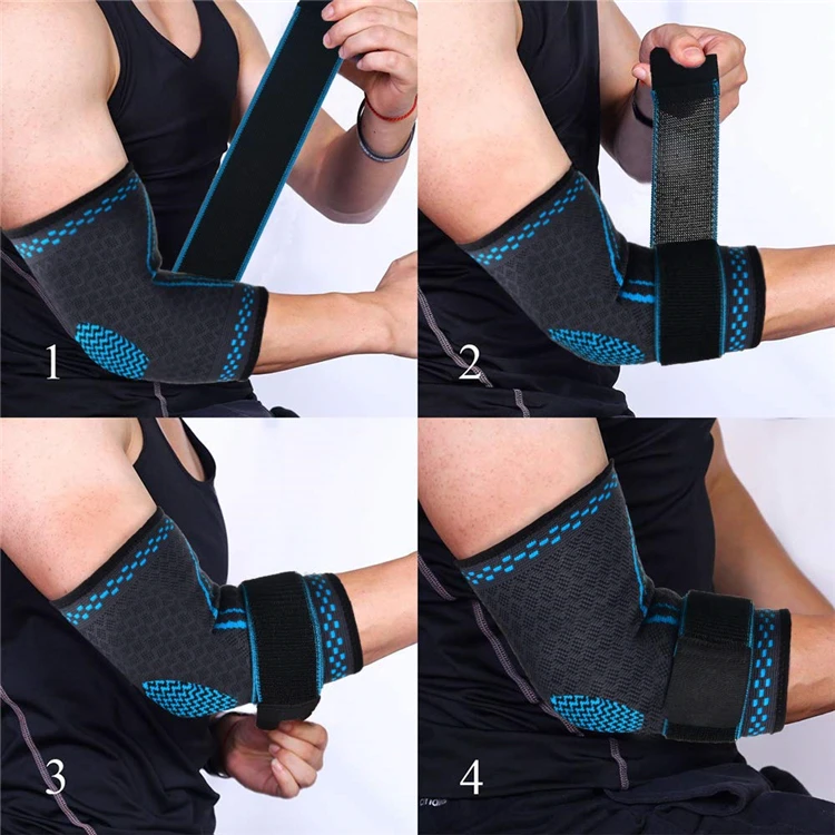 Adjustable Strapping Elbow Brace Elastic Elbow Support Breathable Arm Sleeve For Tennis Basketball