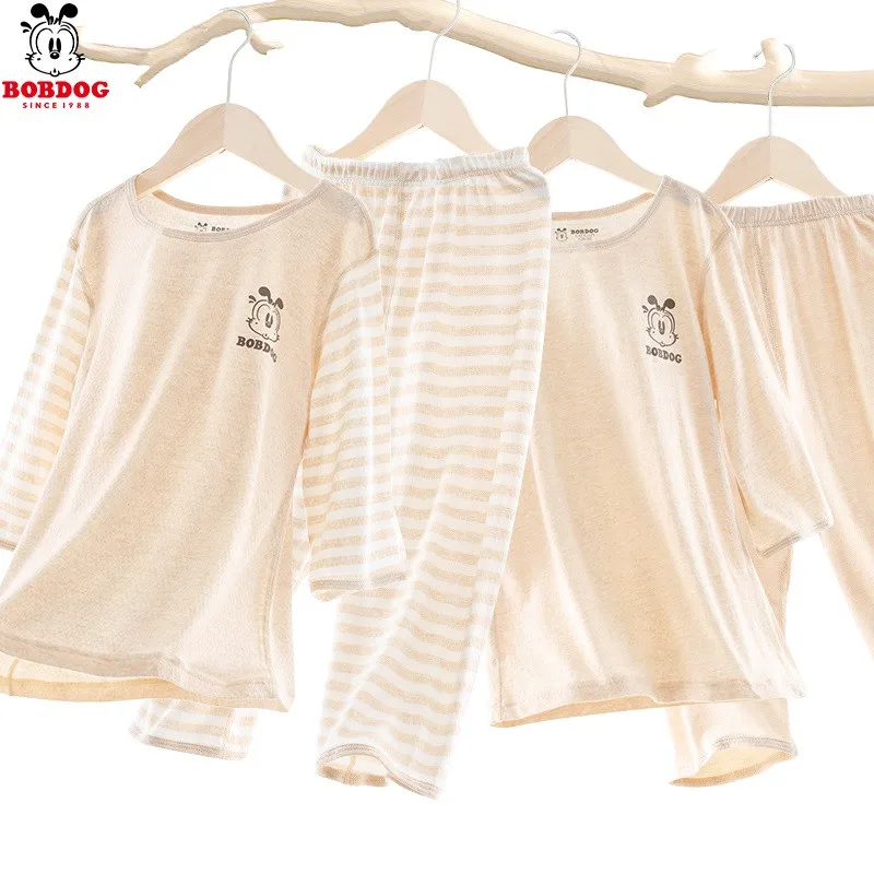 
2020 pure color children organic cotton cartoon sleepwear pajama sets for kids 