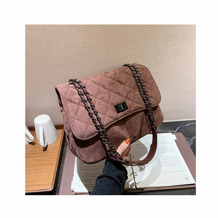 

Matte Designer Ladies Diamond Lattice Underarm Purses Chains Luxury Quilted Women Messenger Bags Casual Large 2021 Winter Purses