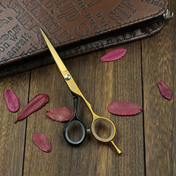 

Marigold Cutting Thinning scissors professional hair scissors 440c steel 5.5 inch Golden scissors, Gold,black