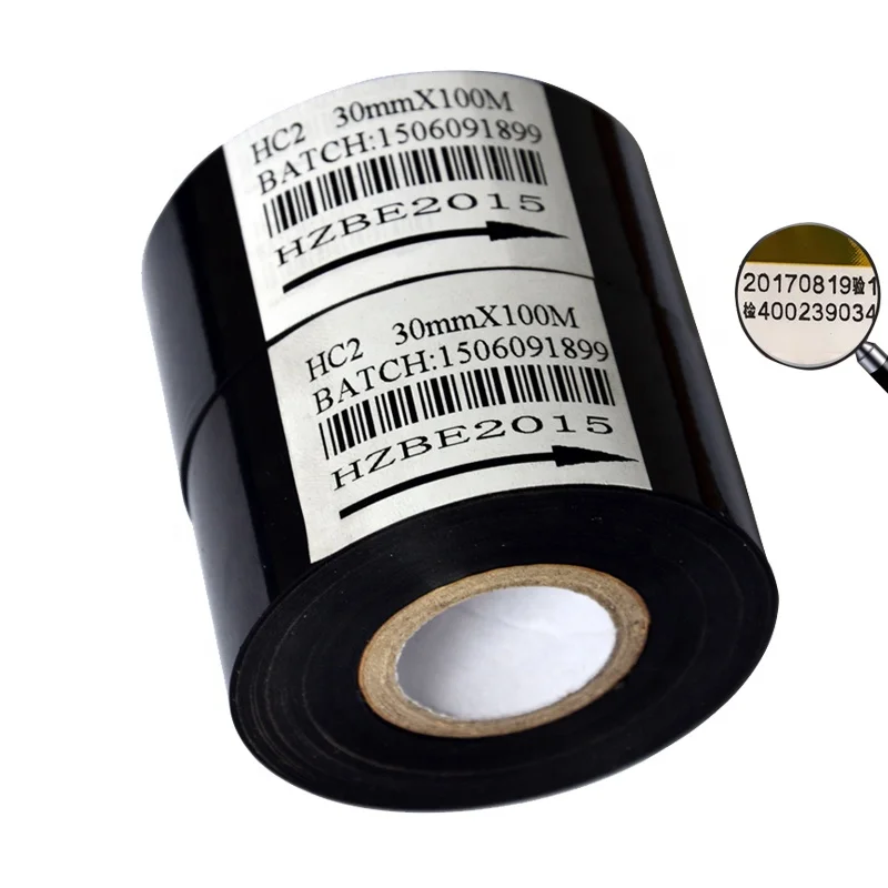 

Hot coding foil HC3 SCF900 25mm 30mm *100M black hot stamping ribbon for HP241B HP241 date printer
