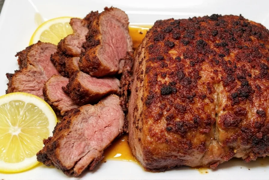 Beef brisket on a roasting pan
