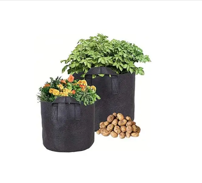 

Amazon Hot Selling High Quality Fabric Garden Felt Grow Bags For Sale Garden growing bag potato growing bag, Black, or customized color