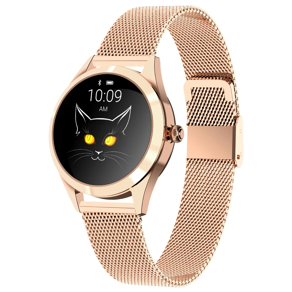 

Popular Stainless steel strap lady smart watch KW10 with Blood pressure Heart Rate sleeping monitor digital bracelet watch, As you show