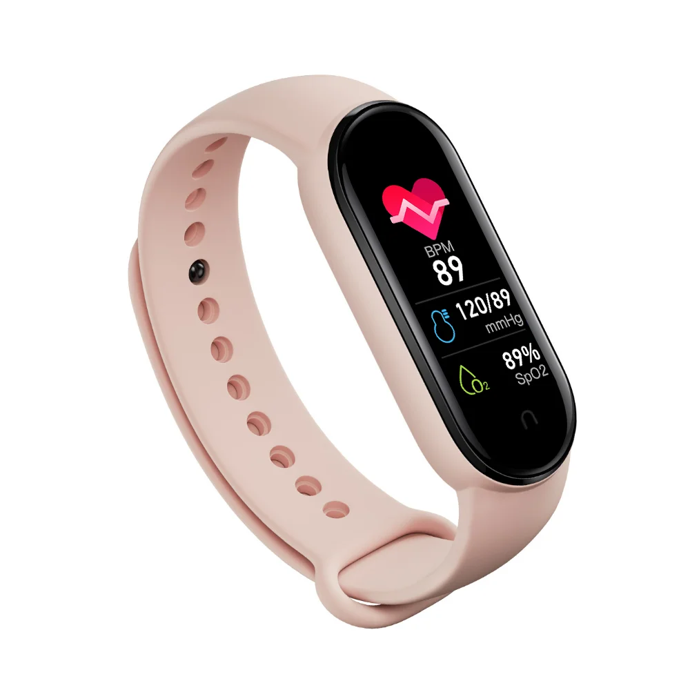 

2021 M6 Smart Band Watch Bracelet Wristband Fitness Tracker Blood Pressure Heart Rate BP Monitor Waterproof Sport Smartband, Black/orange/green/yellow/pink