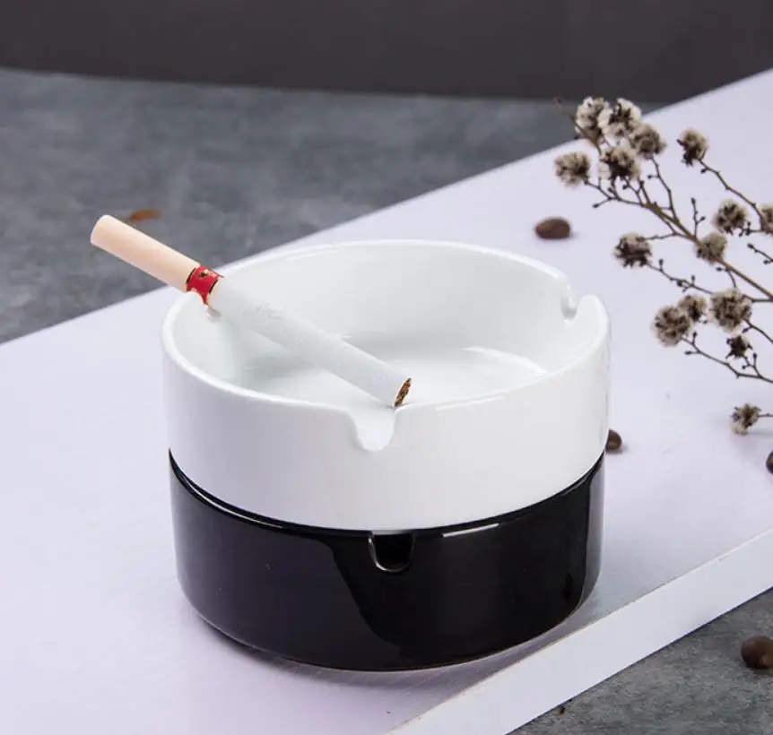 

Mini Gift Smoke Ashtray Round Ceramic Smoke Access, White /green /yellow