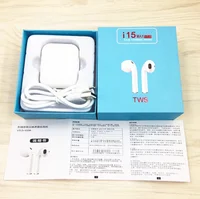 

Wireless Blue tooth Headphones TWS i15 For iphone Built in Stereo Mic Charging Case Blue tooth Earbuds