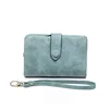 Women's Small Bifold Leather wallet Rfid blocking Ladies Wristlet with Card holder id window Coin Purse