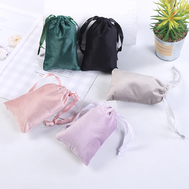 

Drawstring Bags Small Jewelry Bags Soft Velvet Packaging Pouches Pouch Bag Cosmetic Top Grade Velvet 8*10CM 7 Color Options