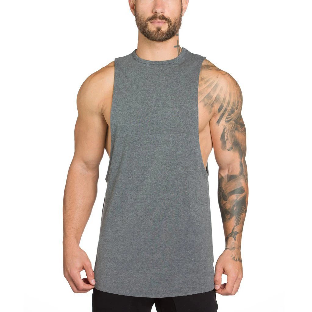 
Wholesale Manufacturer New Design Cotton Comfortable Sleeveless Men Tank Tops Fitness Singlet Bodybuilding Workout Gym Vest 