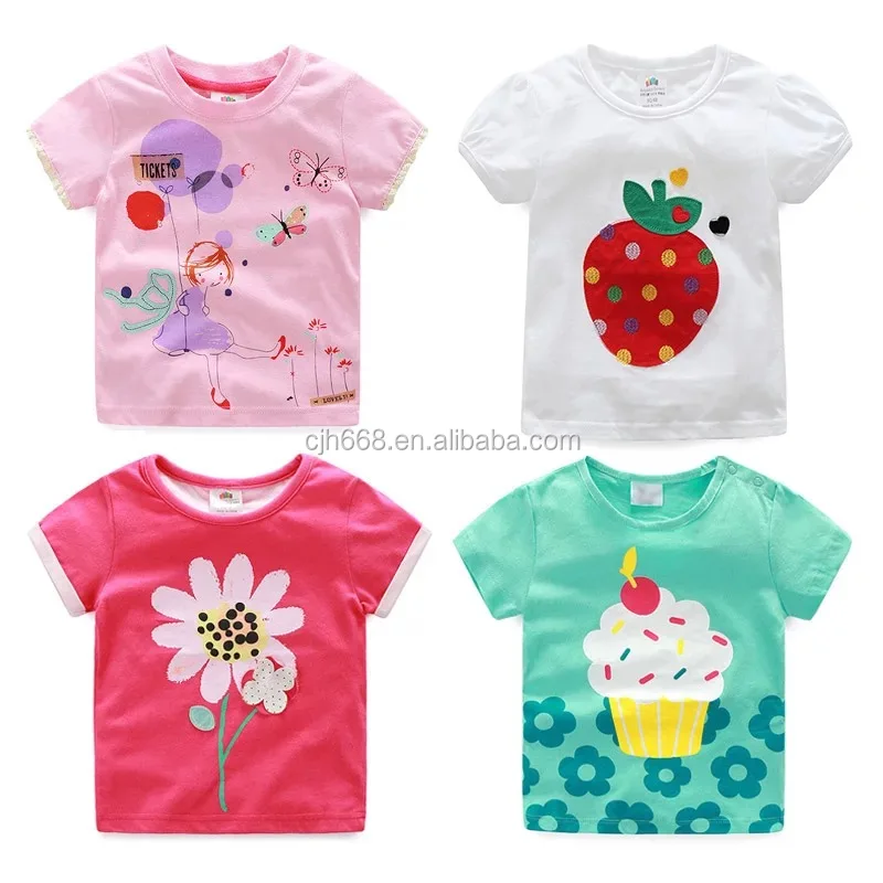 

Foreign trade 2020 summer new style girls pure cotton short sleeved T-shirt for summer, Picture