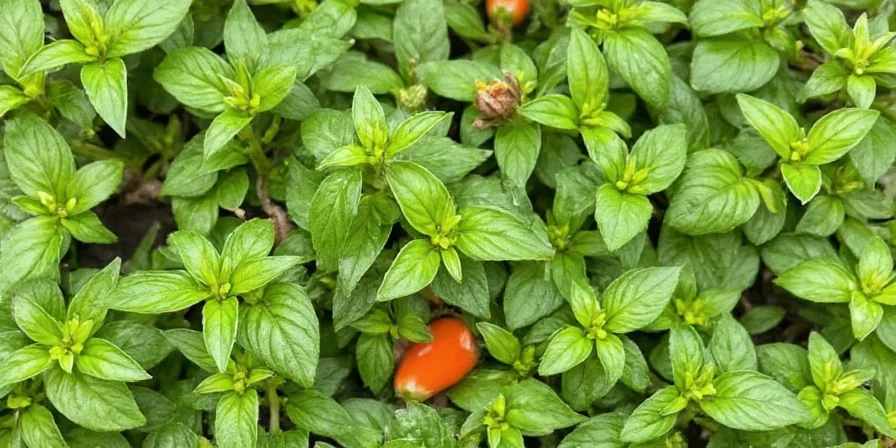 Close-up of fresh basil leaves with dew