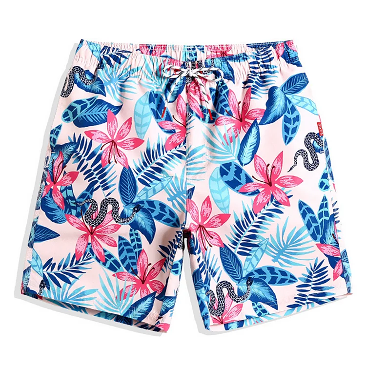 

men's swim shorts with lining colorful printing beach shorts for men