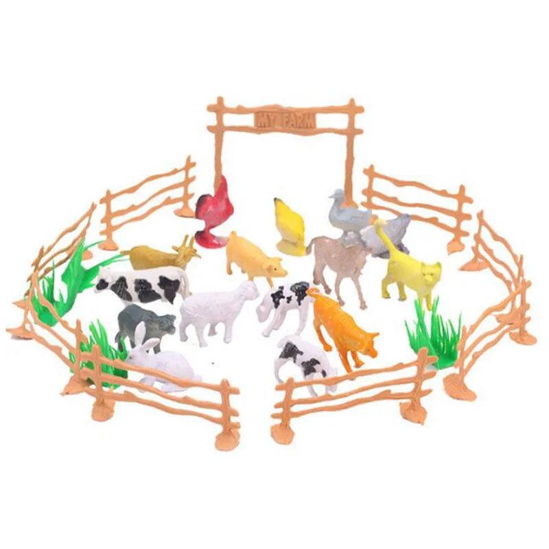 Wholesale 15pcs 2inch Mini Pig Dog Cow Animal Plastic Toy My Farm