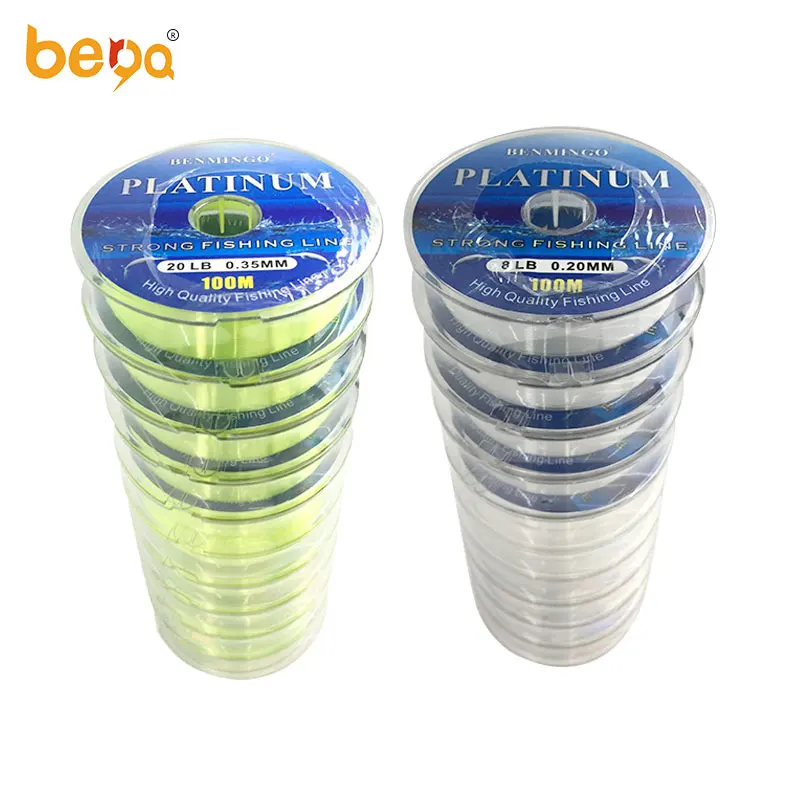 

100m German Materials Water Resistant Smooth Super Power Pull Durable Soft Nylon Sink Fishing Line, Gray/green/many colors , customizable