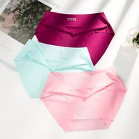 

Ladies underwear cheap sexy seamless low rise one-piece ice silk panties