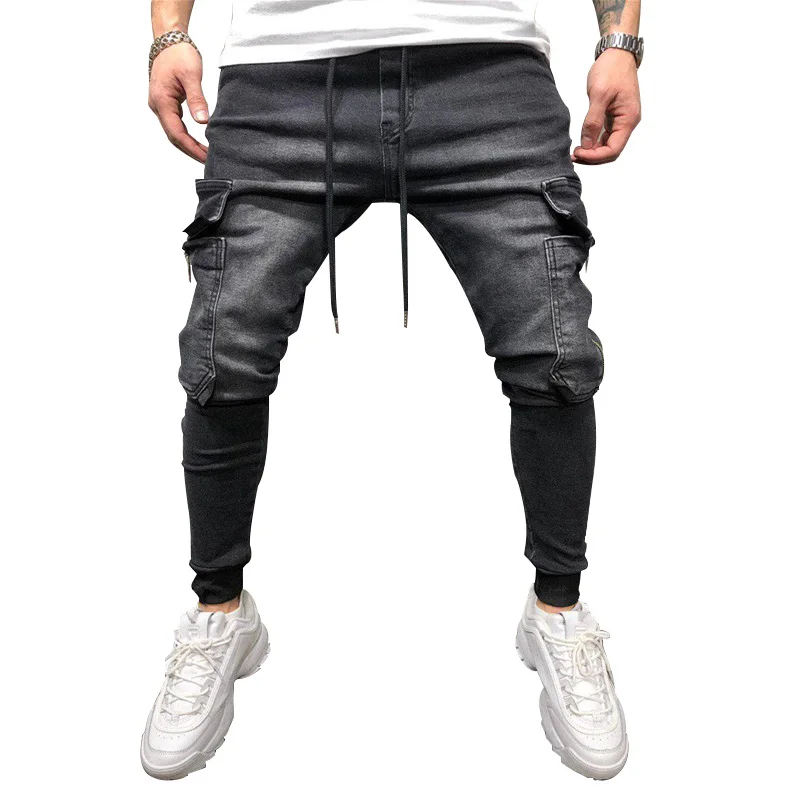 

BathingBaby Latest Stylish Men Drawstring Waist Jeans Trousers Pants Joggers