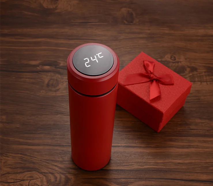 

Custom label 2020 Double Wall Vacuum Led Smart Stainless Steel Water Bottle Smart Vacuum Flask, Black/pink/red/white/gold