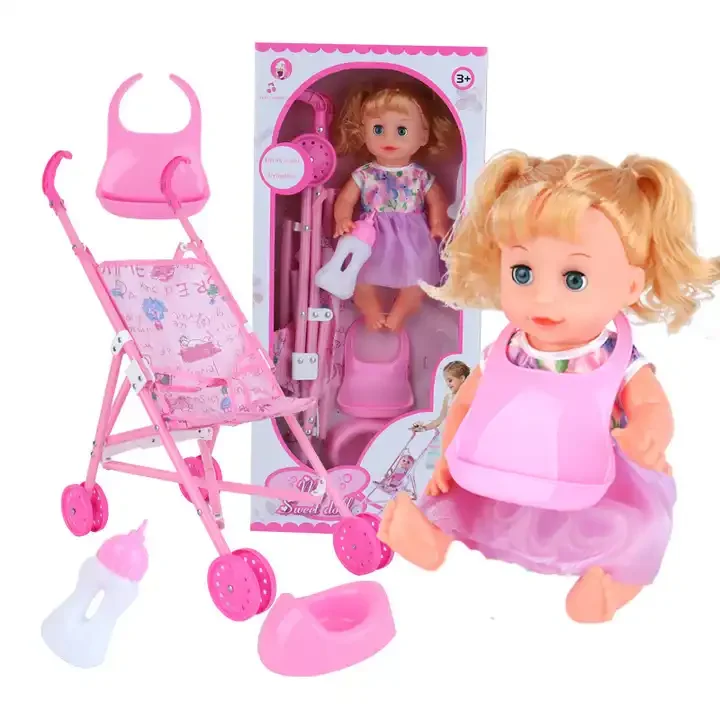 

2023 Lifereborn realistic child toy girl play house dolly princess talking baby with stroller accessories