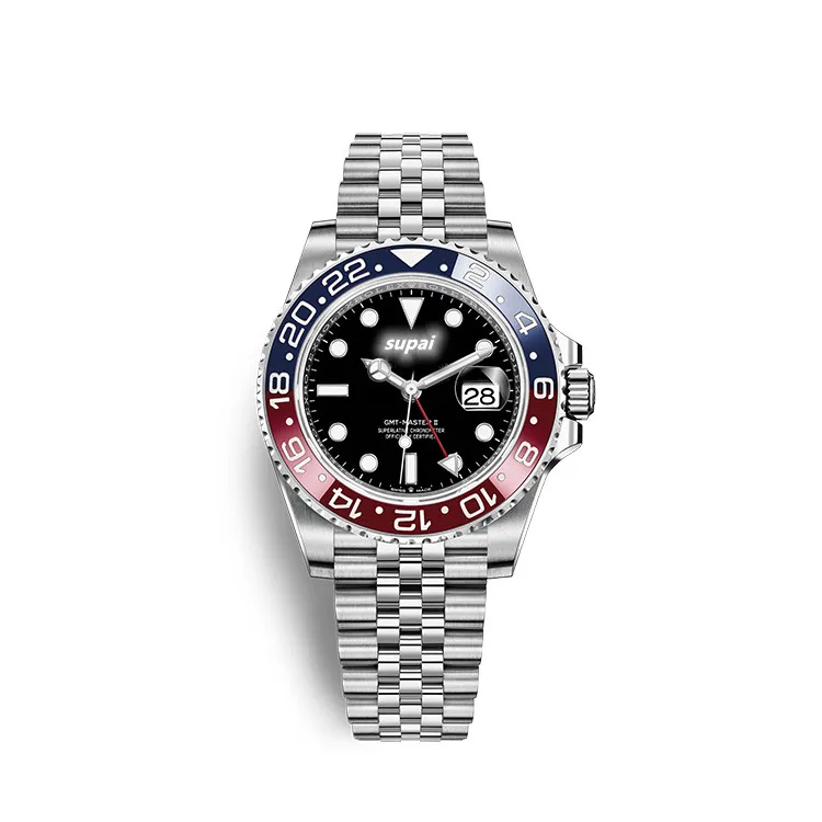 

Clean Factory Original 3186 Movement Highest Level 904L Stainless Steel Sapphire Glass Automatic 116710 GMT Watches