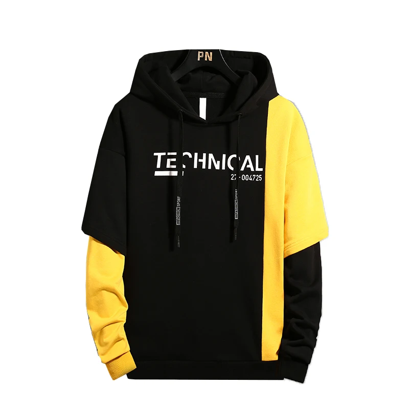 

wholesale mens pullover letter printing casual hoodies fashion sweatshirts for men, Black/white