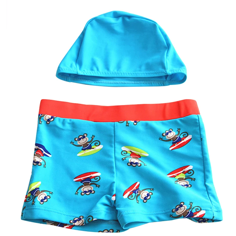 

Swim Shorts Beach Trunks Toddler Kids Boy Swimwear Shorts With Hat, Picture